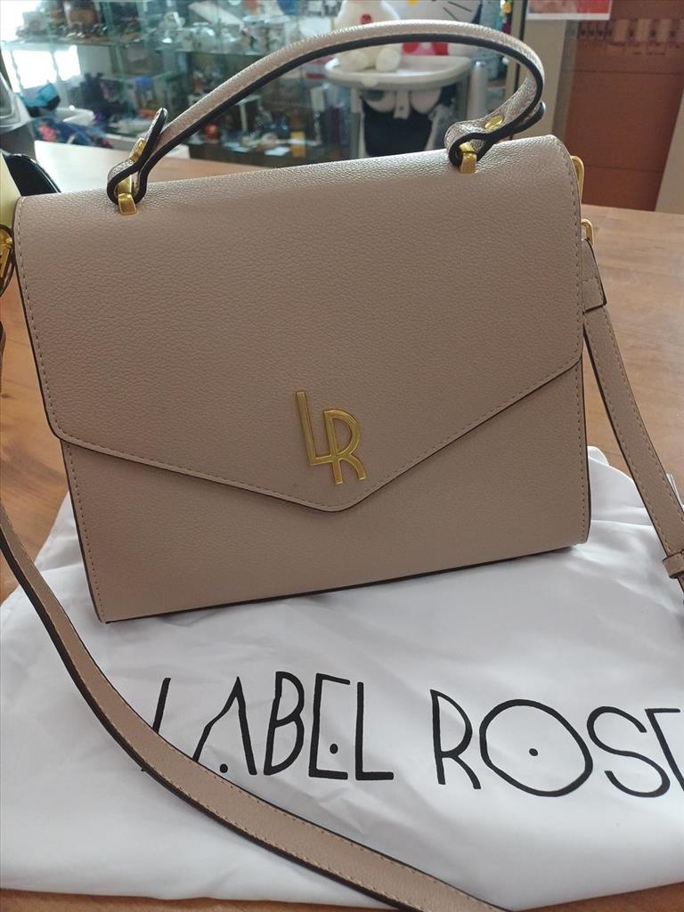 BORSA ECOPELLE CON TRACOLLA COLOR TORTORA LABEL ROSE