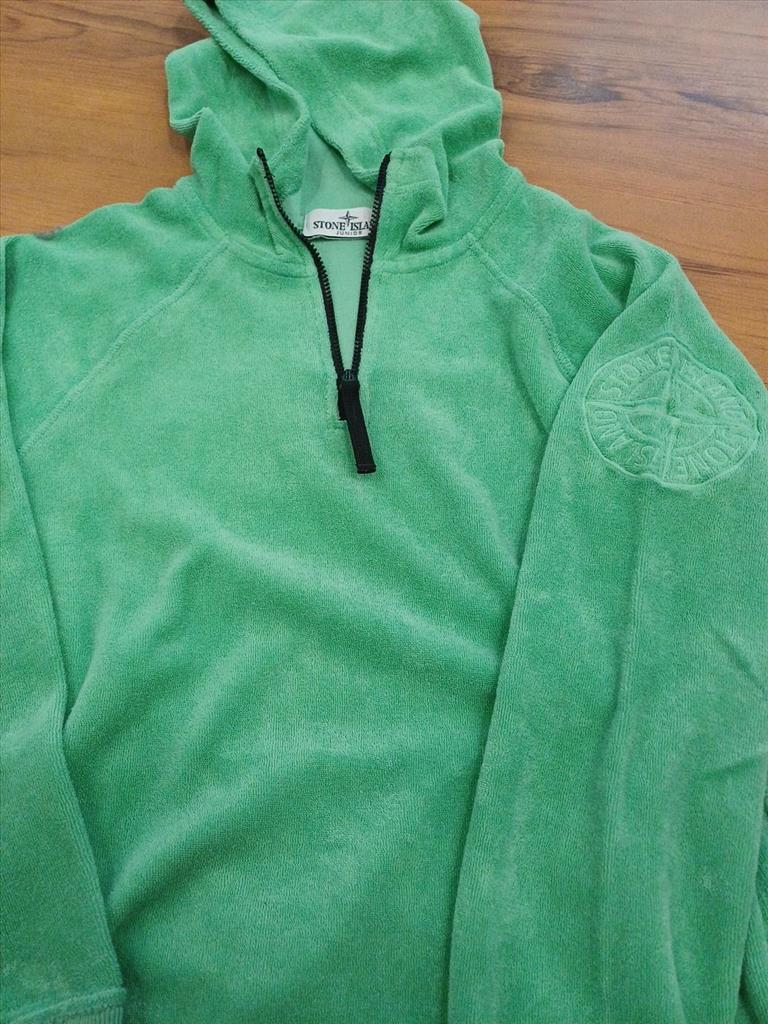 FELPA IN SPUGNA VERDE CON ZIP STONE ISLAND TG. 8 ANNI