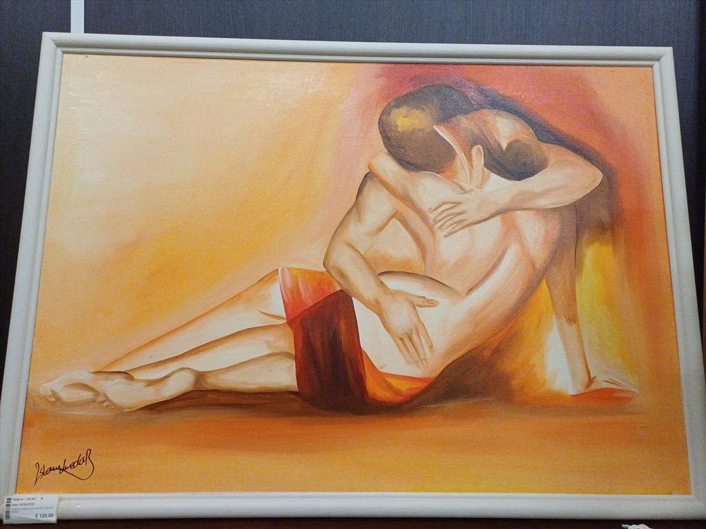 QUADRO ABBRACCIO D'AMORE CORNICE BIANCA