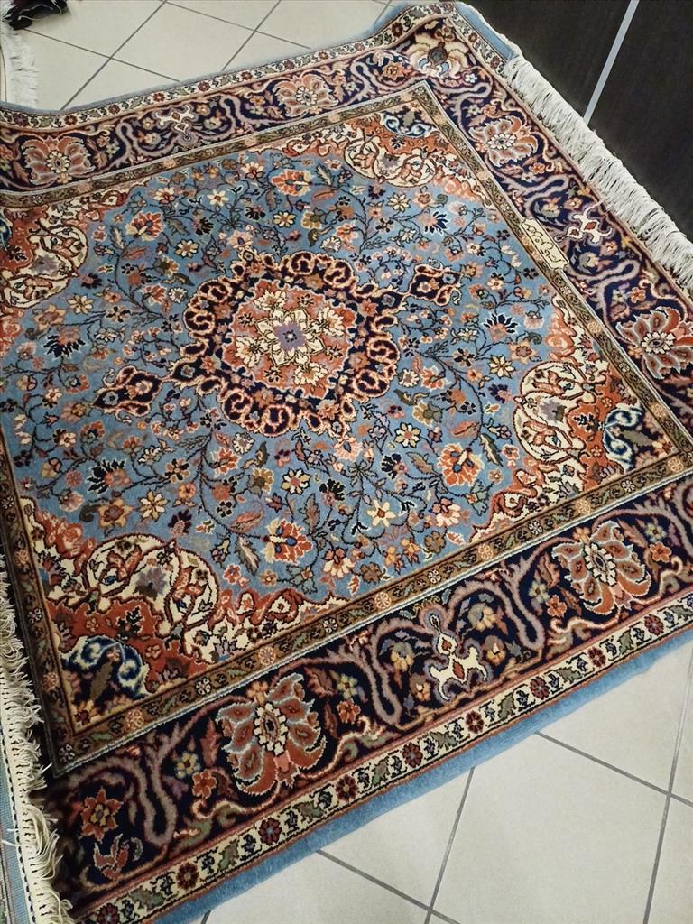 TAPPETO MURES  AZZURRO 188X181 CON CERTIFICATO