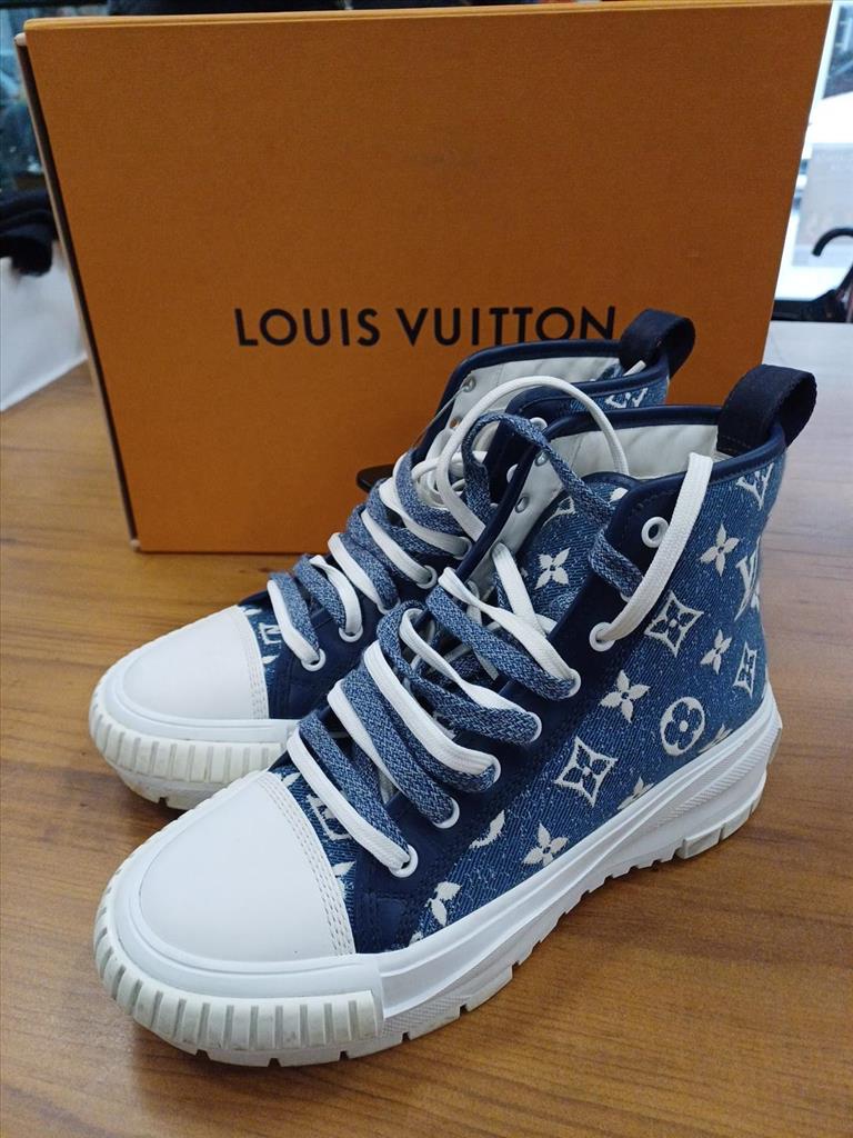 SCARPE SPORTIVE ALTE IN JEANS LUIS VUITTON TG.36.5 (38)