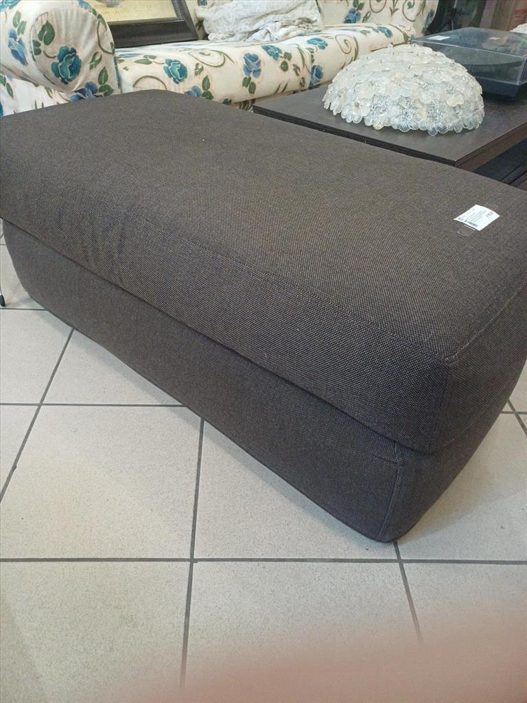 PUFF RETTANGOLARE TESSUTO MARRONE SFODERABILE CUSCINO IN PIUMA CM 105X55X40