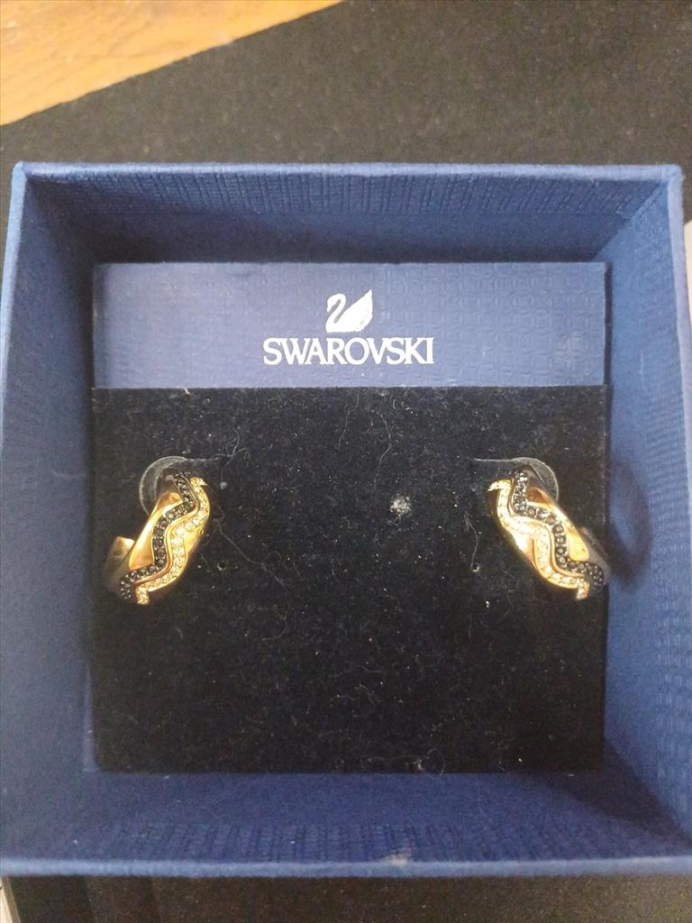 ORECCHINI A VERETTA COLOR ORO CON ONDE CRISTALLI SWAROVSKI