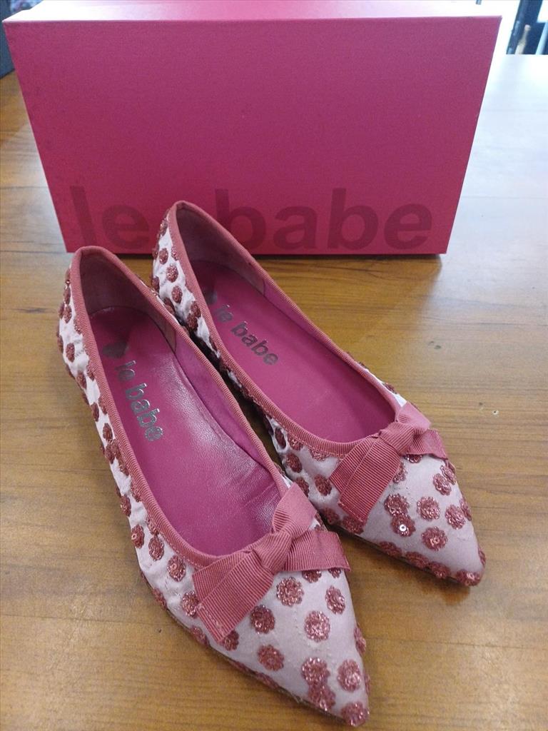 SCARPE BALLERINE ROSA CON POIS BRILLANTINI PIU' SCURI LE BABE TG 39 