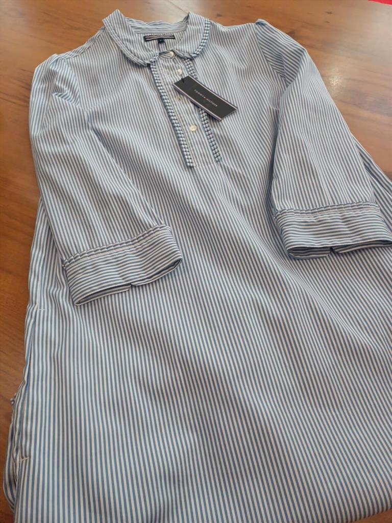 CAMICIA BLUNGA BIANCA E AZZURRA A RIGHE TOMMY 