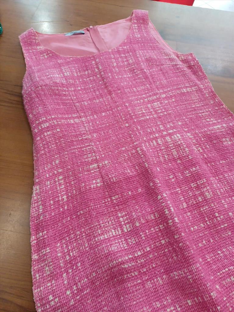 ABITO SMANICATO FUXIA E BIANCO PRADA TG 46