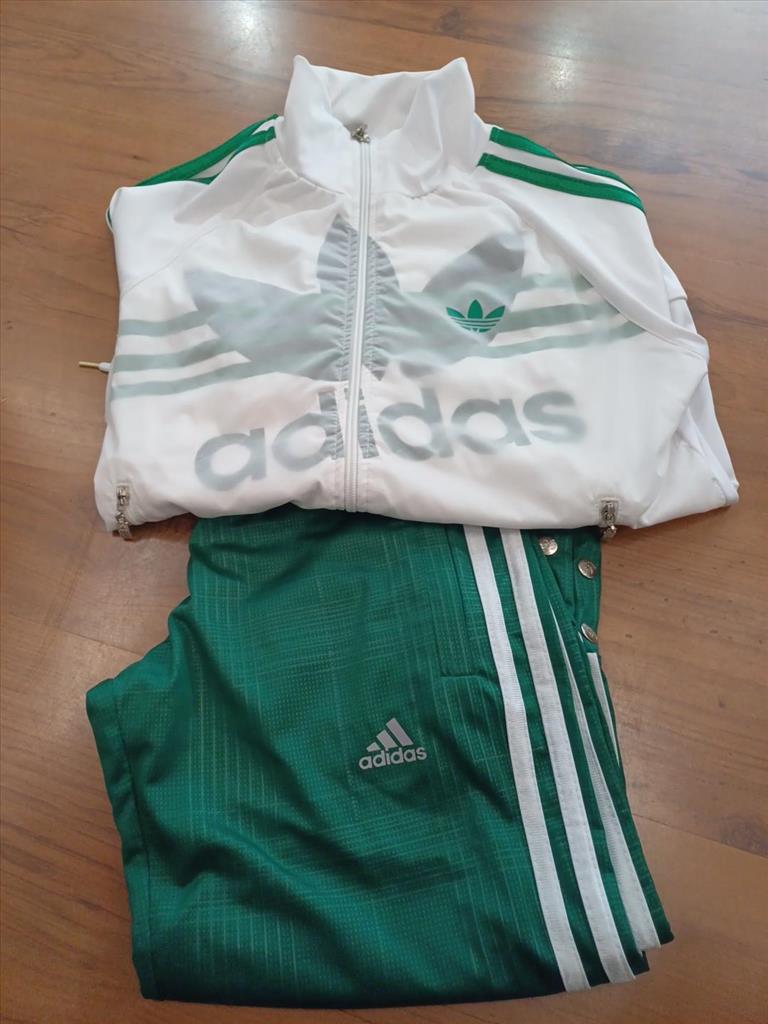TUTA BIANCA/VERDE ADIDAS TG. S