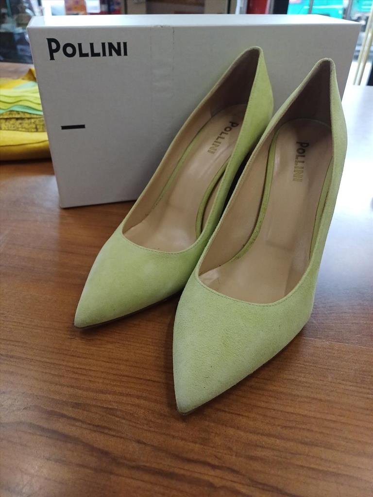 SCARPE DECOLTE IN CAMOSCIO VERDE POLLINI TG. 40