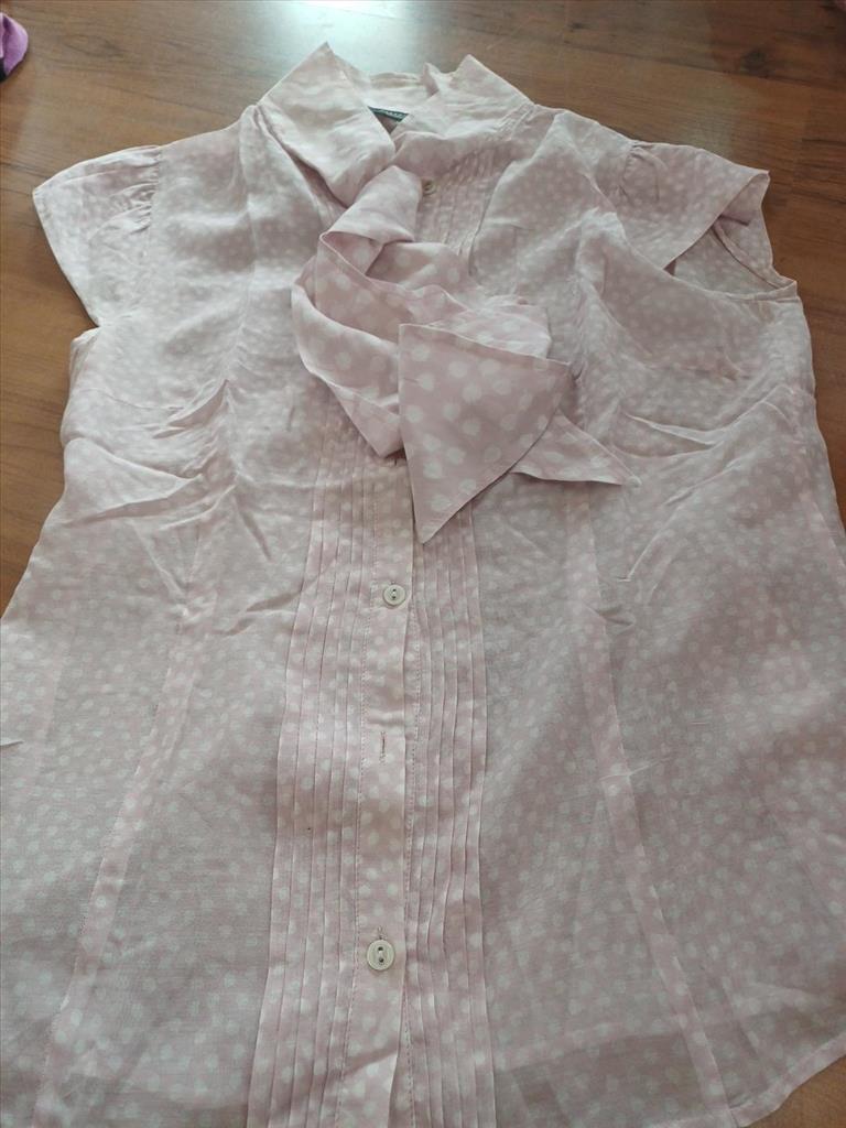CAMICIA SMANICATA ROSA A POIS BIANCHI CON VOLANT WEEKEND MAX MARA