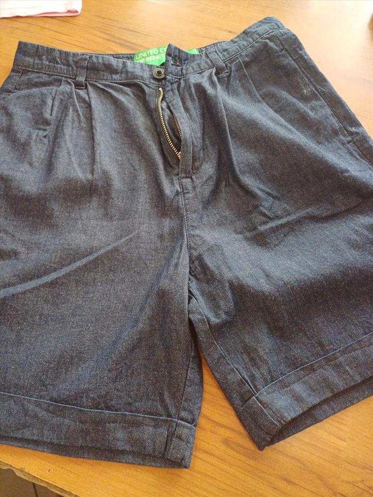 PANTALONI CORTI JEANS LEGGERO BLU SCURO BENETTON