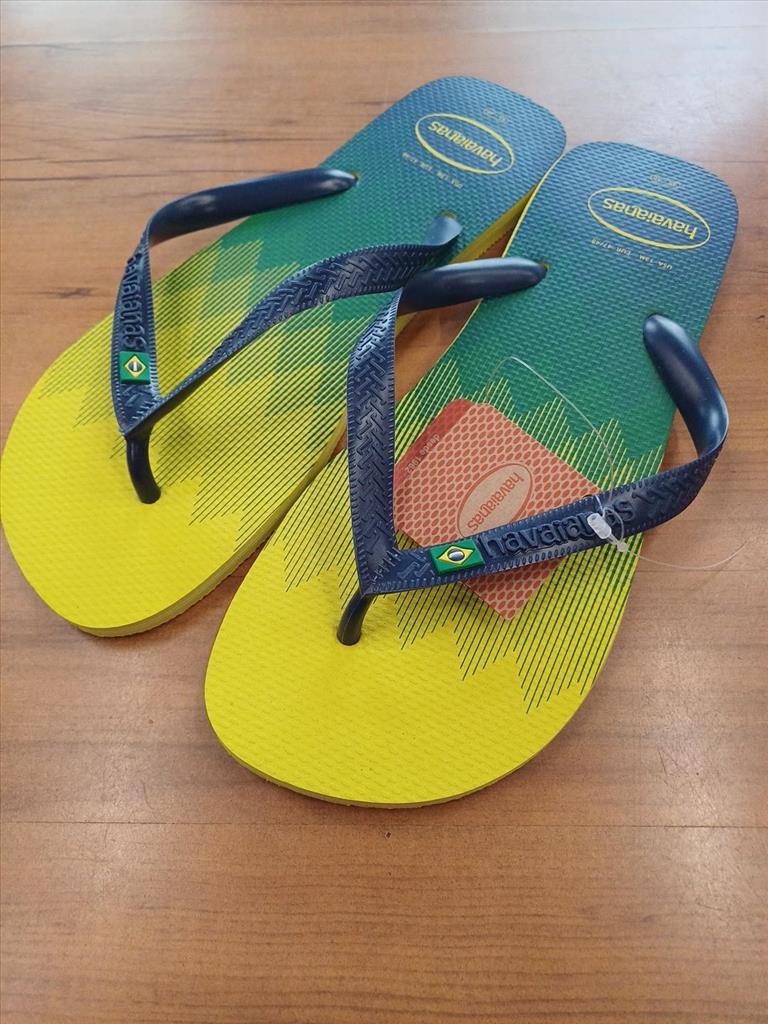 INFRADITO IN PLASTICA BLU E GIALLE HAVAIANAS TG 45/46