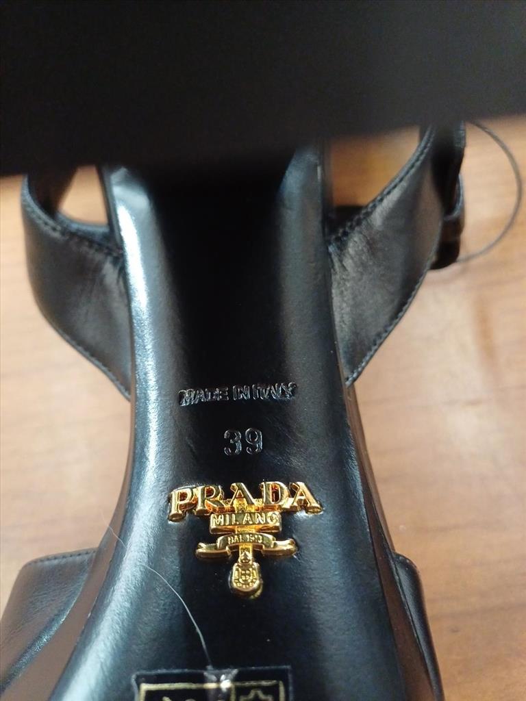 SANDALI NERI INTRECCIATI TACCO ALTO CON PLATEAU PRADA TG 39 
